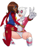 Cactus_(colors) Gwen_Poole Gwenpool Kamala_Khan Marvel Ms._Marvel // 1000x1353 // 889.2KB // png