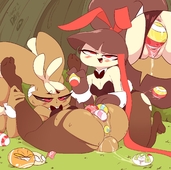 Lopunny_(Pokémon) Mawile_(Pokémon) Pokemon mrploxy // 1924x1908 // 288.5KB // jpg