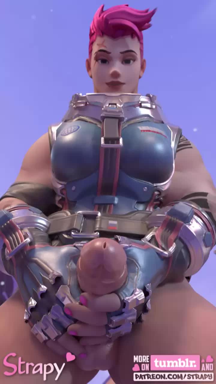 3D Animated Blender Overwatch Zarya strapy // 720x1280 // 458.7KB // webm