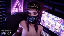 3D Akali Animated Blender DisckoA KDA League_of_Legends Sound // 852x480 // 3.1MB // webm