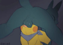 Animated Dacad Lucario_(Pokémon) Pikachu_(Pokémon) Pokemon // 850x601 // 654.6KB // gif