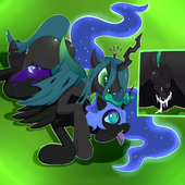 My_Little_Pony_Friendship_Is_Magic Princess_Luna Queen_Chrysalis Saurian // 1280x1280 // 956.6KB // png