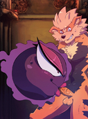 Animated Arcanine_(Pokémon) Gastly_(Pokémon) Orange-PEEL // 710x954 // 1.6MB // gif