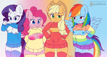 Applejack My_Little_Pony_Friendship_Is_Magic Pinkie_Pie Rainbow_Dash Rarity pokumii // 1280x688 // 779.0KB // png