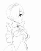 Animated Re_Zero Rem bard-bot // 672x825 // 808.3KB // gif