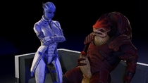 Liara_T'Soni Mass_Effect Wrex // 1365x768 // 91.6KB // jpg