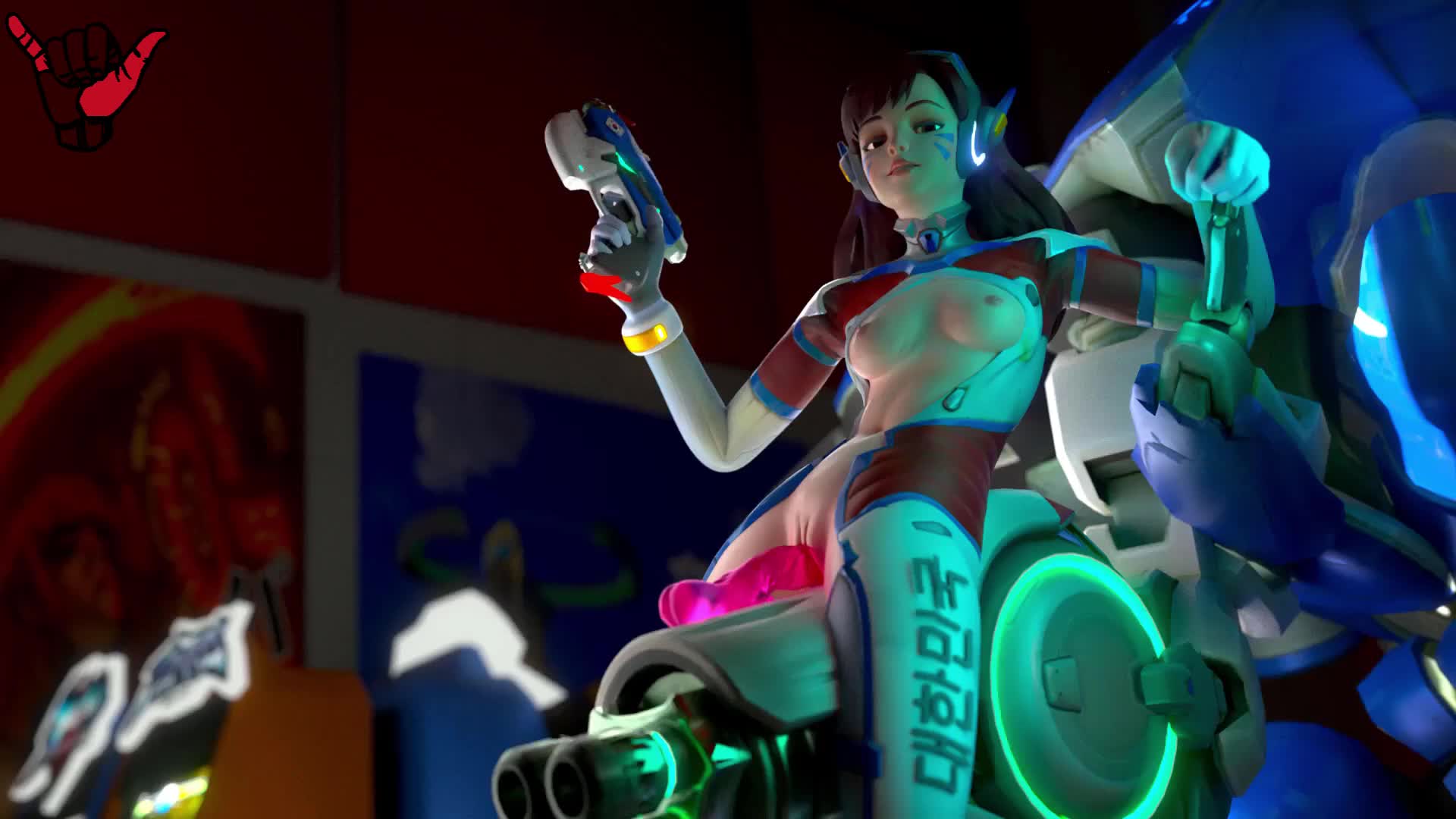 3D Animated Blender D.Va Overwatch Sound Yokubos // 1x1 // 10.7MB // mp4