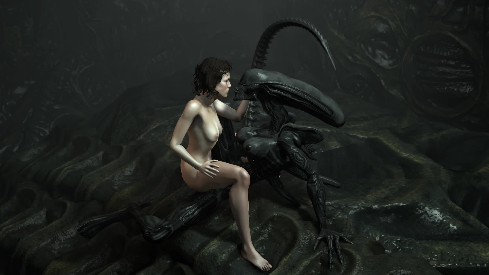 3D Animated Ellen_Ripley Source_Filmmaker Xenomorph scumsfm // 1920x1080 // 6.4MB // webm