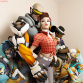 3D Blender D.Va Lucio Overwatch Soldier_76 Symmetra Tracer sageofosiris // 1280x1280 // 2.2MB // png