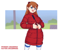 Animated Asuka_Kazama Neon_Genesis_Evangelion gaiidraws // 1600x1279 // 498.6KB // gif