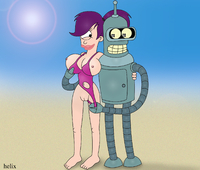 Bender_Bending_Rodríguez Futurama Turanga_Leela helix // 1764x1500 // 2.5MB // png