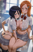 Bleach Orihime_Inoue Rukia_Kuchiki Shexyo // 840x1300 // 436.0KB // jpg