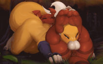 Animated Digimon Guilmon Renamon Zonkpunch // 400x249 // 1.2MB // gif