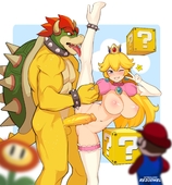 Bowser Princess_Peach Super_Mario_Bros rezodwel // 1862x2002 // 319.8KB // jpg