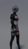 3D Android_2B Blender Nier Nier_Automata Sk3lly // 1080x1920 // 2.0MB // png