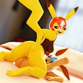 3D Blender Eevee_(Pokémon) Pikachu_(Pokémon) Pikachu_Libre Pokemon nara4110 // 2140x2140 // 277.8KB // jpg