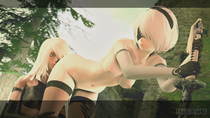 3D Android_2B Android_A2 Nier Nier_Automata Source_Filmmaker kynngryen // 3840x2160 // 7.0MB // png