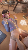 3D Animated Blender D.Va Overwatch Sound The_QbD // 720x1280, 14.7s // 1.5MB // mp4