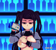 Animated Julianne_Stingray VA-11_HALL-A bard-bot // 1080x969 // 3.7MB // gif