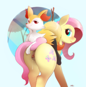 Braixen_(Pokemon) Crossover Fluttershy My_Little_Pony_Friendship_Is_Magic Pokemon braddo-epon // 1280x1290 // 781.4KB // png