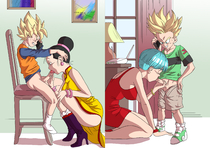 Bulma_Brief Chi-Chi Dragon_Ball_Super Dragon_Ball_Z Son_Goten Trunks_Briefs // 3508x2480 // 3.7MB // png