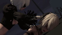 3D Android_2B Animated Nier Nier_Automata movealongmate // 499x281 // 1.1MB // gif