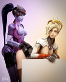 3D Blender Mercy Overwatch Widowmaker vyxor // 1811x2248 // 3.3MB // png