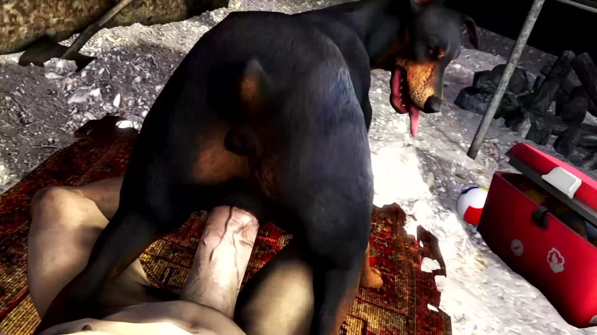 3D Animated Dog(s) Scrungusbungus Source_Filmmaker doberman // 1920x1080 // 1.3MB // webm