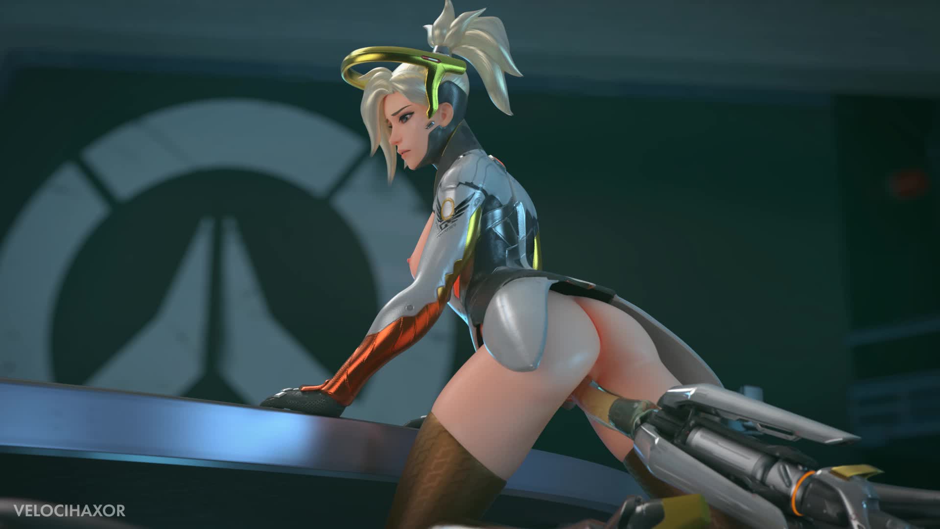 3D Animated Blender Mercy Overwatch Velocihaxor // 1920x1080 // 5.9MB // webm