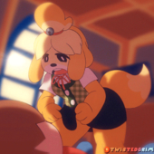 Animal_Crossing Animated Isabelle TwistedGrim // 600x600 // 2.6MB // gif