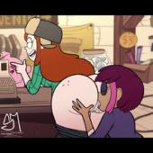 Animated Gravity_Falls Tambry Wendy_Corduroy semidraws // 800x800 // 7.6MB // gif