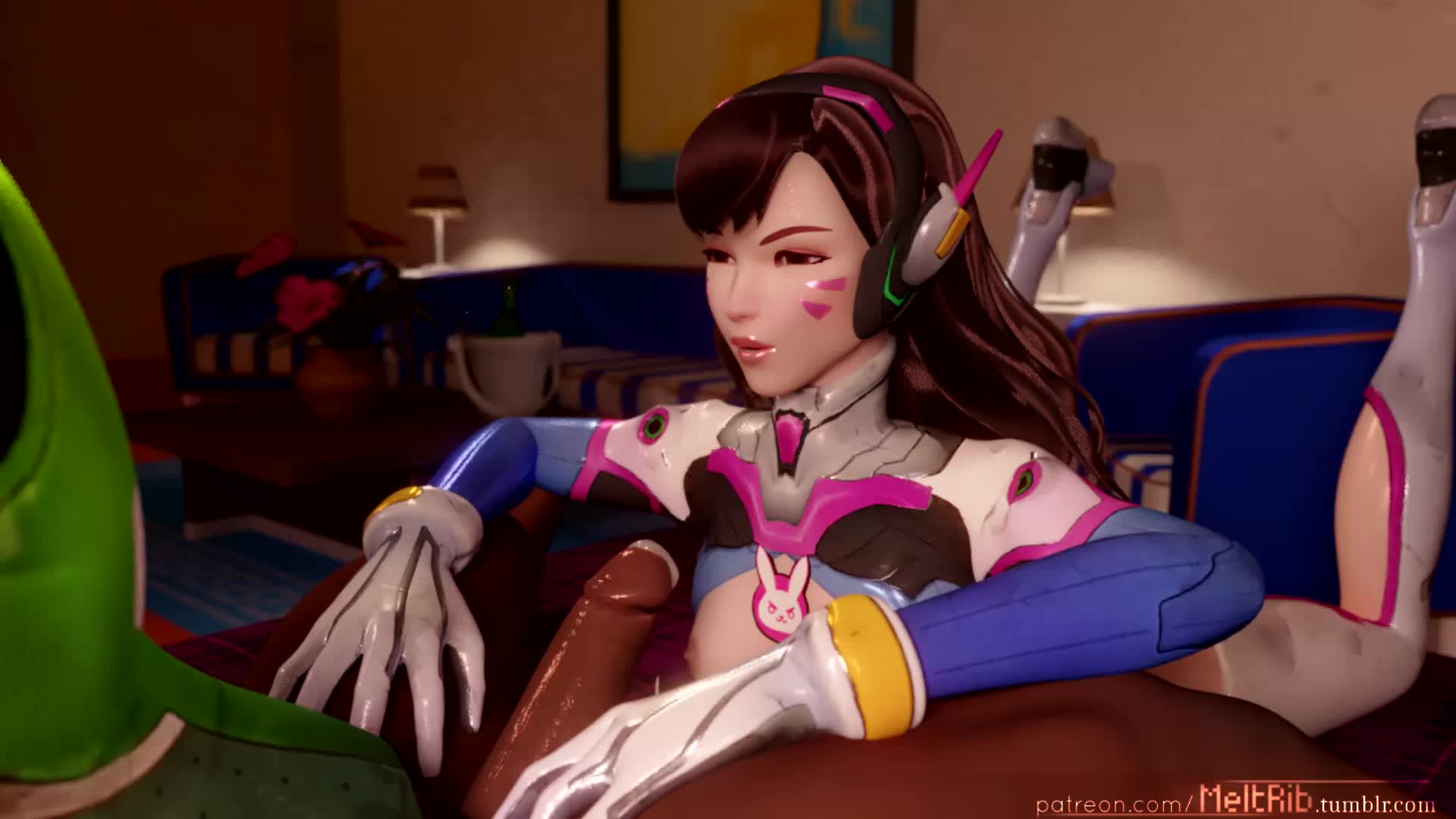 3D Animated Blender D.Va Lucio MeltRib Overwatch // 1920x1080 // 14.6MB // webm