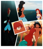 Aladdin Crossover Disney_(series) Princess_Ariel Princess_Jasmine Sfan The_Little_Mermaid_(film) // 1200x1361 // 158.2KB // jpg