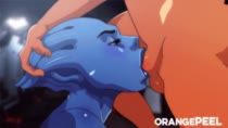 Animated Asari Liara_T'Soni Mass_Effect Orange-PEEL // 818x460 // 930.3KB // mp4