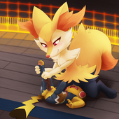 Braixen_(Pokemon) Pikachu_(Pokémon) Pokemon // 1280x1280 // 1.0MB // png