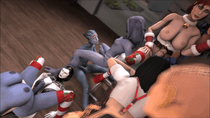 3D Animated Asari Ashley_Williams Edi Femshep Jack_(Subject_Zero) Liara_T'Soni Mass_Effect Miranda_Lawson Quarian Samara Tali'Zorah_nar_Rayya movealongmate // 499x281 // 1.8MB // gif