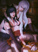 AromaSensei Blake_Belladonna RWBY Weiss_schnee Yang_Xiao_Long // 1163x1600 // 1.1MB // jpg