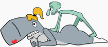 Animated Pearl_Krabs SpongeBob_SquarePants_(Series) Squidward_Tentacles // 819x357 // 713.5KB // gif