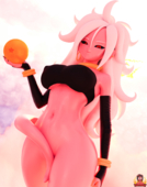 3D Android_21 Blender Dragon_Ball_FighterZ Forsaken Majin // 2100x2660 // 4.3MB // png