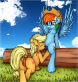 Applejack My_Little_Pony_Friendship_Is_Magic Nekome Rainbow_Dash // 1280x1349 // 2.0MB // png