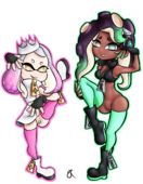 Octoling Pearl_(Splatoon) Splatoon marina_ida // 1555x2000 // 2.0MB // png