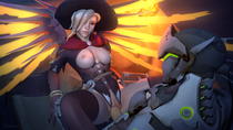 3D Alvarina Genji Mercy Overwatch // 1920x1080 // 1.7MB // png