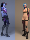 3D Blender Crossover Jinx League_of_Legends Overwatch Widowmaker // 2250x3000 // 3.1MB // png