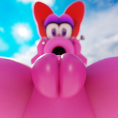 3D Birdo Super_Mario_Bros exed_eyes // 1920x1920 // 1.9MB // png