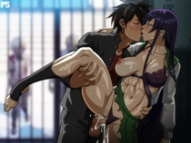 Highschool_of_The_Dead Saeko_Busujima Takashi_Komuro pumpkinsinclair // 4096x3076 // 724.8KB // jpg