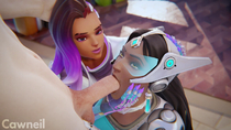 3D Animated Blender Cawneil Overwatch Sombra Sound Symmetra // 1280x720, 11.8s // 6.7MB // webm