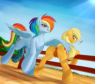 Applejack My_Little_Pony_Friendship_Is_Magic Rainbow_Dash elzzombie // 1280x1138 // 333.0KB // jpg