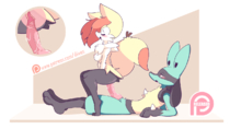 Animated Braixen_(Pokemon) Lucario_(Pokémon) Pokemon diives // 1280x720 // 3.0MB // gif