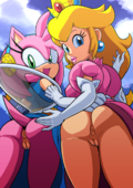 Adventures_of_Sonic_the_Hedgehog Amy_Rose Crossover Princess_Peach Super_Mario_Bros hotred // 1360x1920 // 1.0MB // png