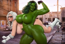 3D Black_Cat Marvel_Comics Rasmus-The-Owl She-Hulk_(Jennifer_Walters) Spider-Man_(Series) // 2500x1685 // 419.5KB // jpg